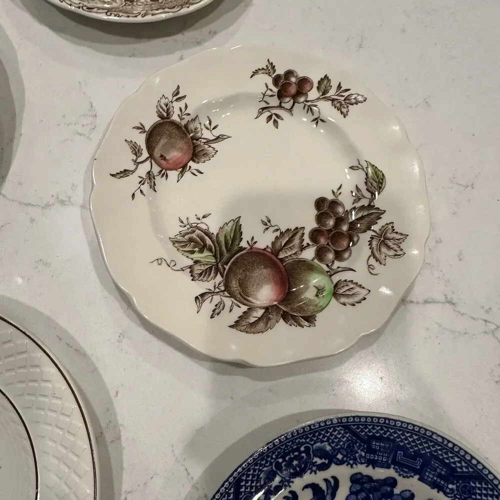 Vintage Mismatched English China Dessert Plates Set of 6 Spode Meakin